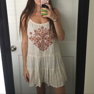 Pale Pink embroidered sleeveless babydoll dress